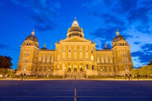 Iowa State Capitol from the Back at night