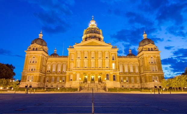 Iowa State Capitol from the Back at night