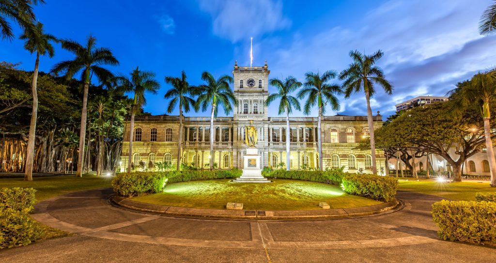 King Kamehameha Statue and Supreme Court Building