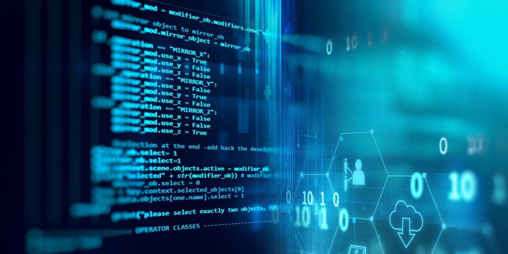 programming code abstract technology background of software developer and computer script